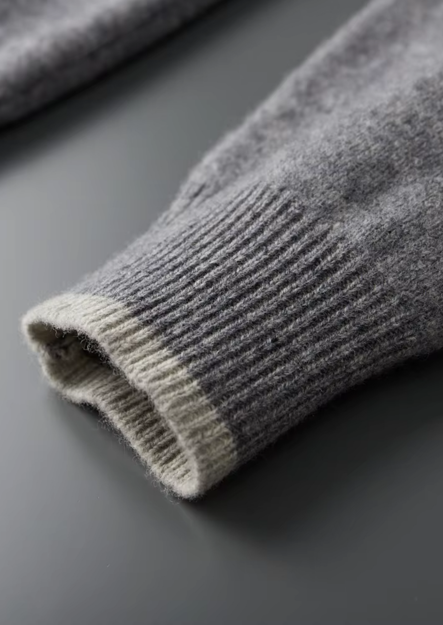 MERINO ZIP TWO-TONE CARDIGAN