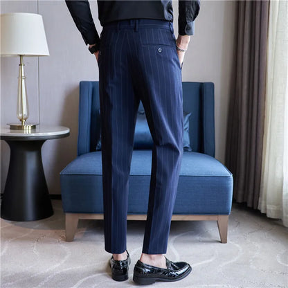 Pinstripe Suit Trousers for Men Valmont