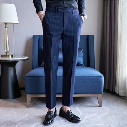 Pinstripe Suit Trousers for Men Valmont